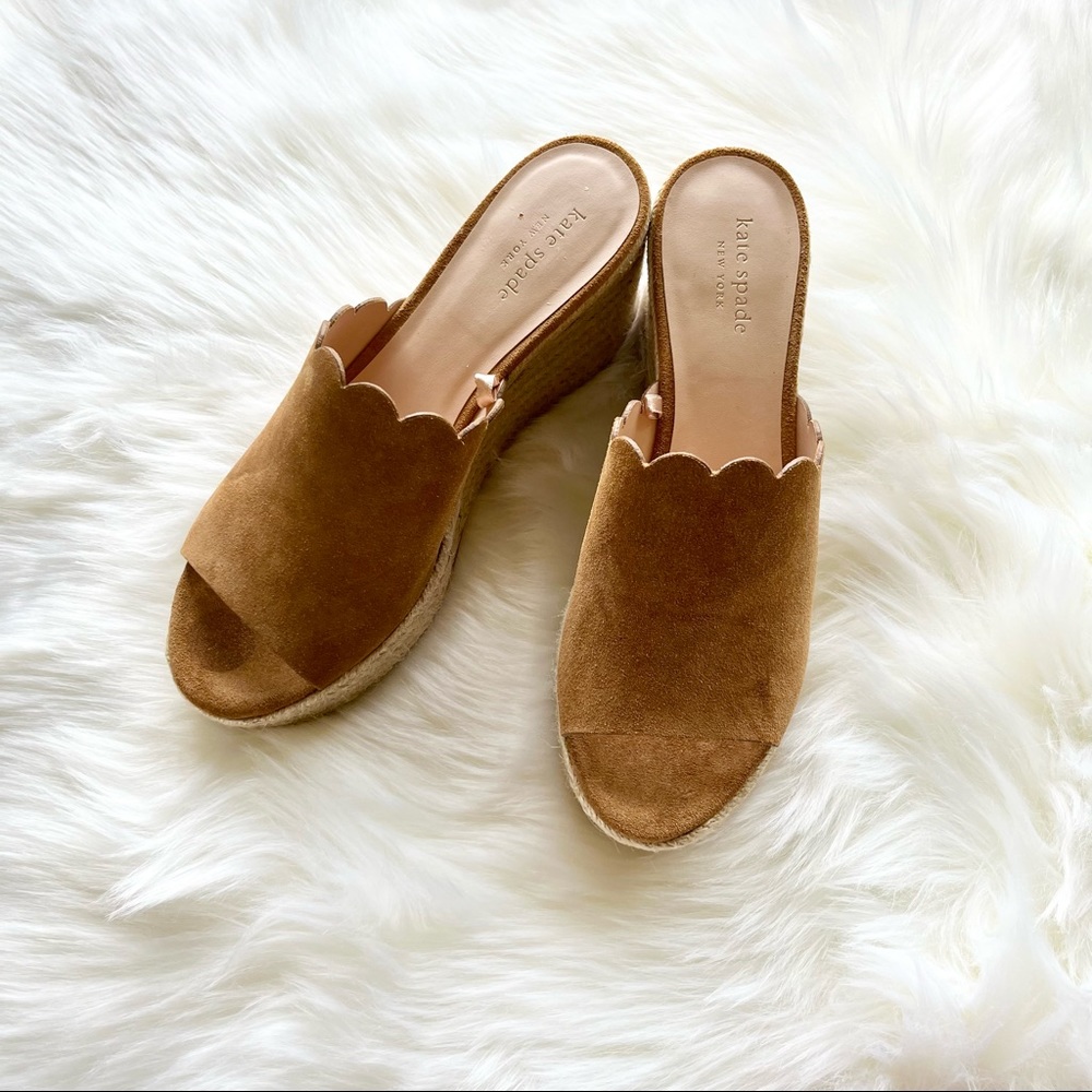 KATE SPADE Women’s “Toby” Suede Espadrille Wedge Platform Sandals size 8.5 NWOT
